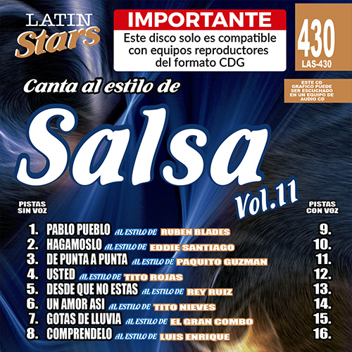 Latin Stars 362 Salsa Vol Este disco solo es compatible con reproductores del formato CDG Importante 6 